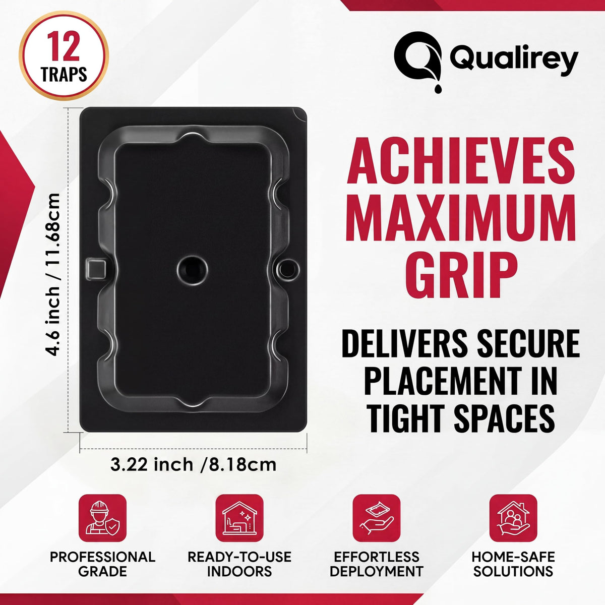 Qualirey traps are ideal along walls and under appliances where pests travel.
