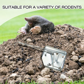 Qualirey mole trap protects lawns, gardens, and seedlings