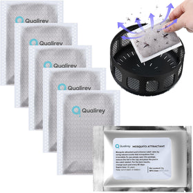 Qualirey mosquito attractant refill 6-pack bottle enhances trap performance indoors and outdoors.