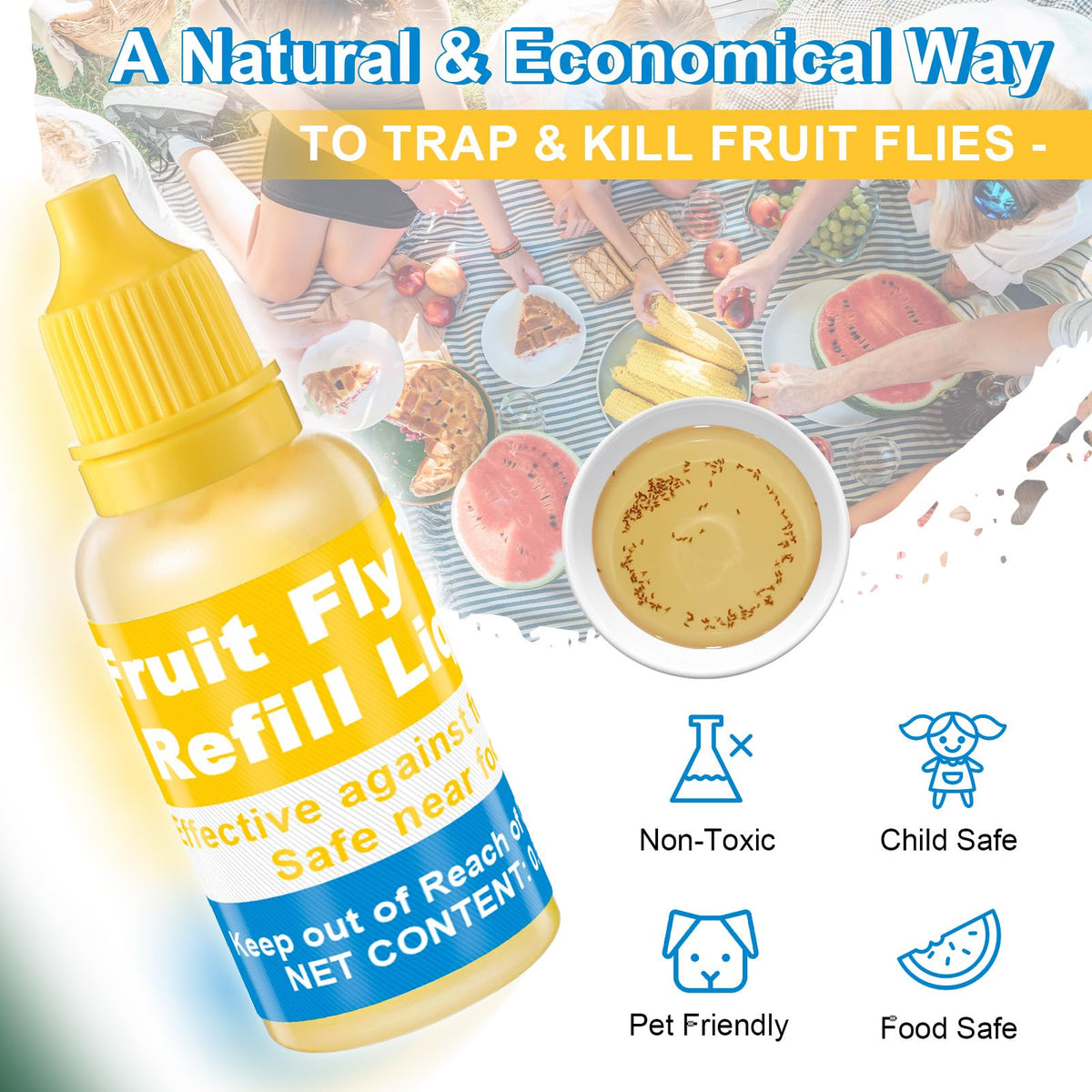 Qualirey natural formula fruit fly refill promotes non-toxic control near kitchen produce