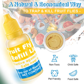 Qualirey natural formula fruit fly refill promotes non-toxic control near kitchen produce