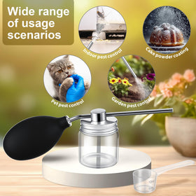 Qualirey 2 oz glass container powder duster supports precise dosing