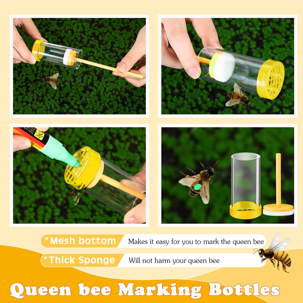 Qualirey queen marker pen white for high contrast on brood frames