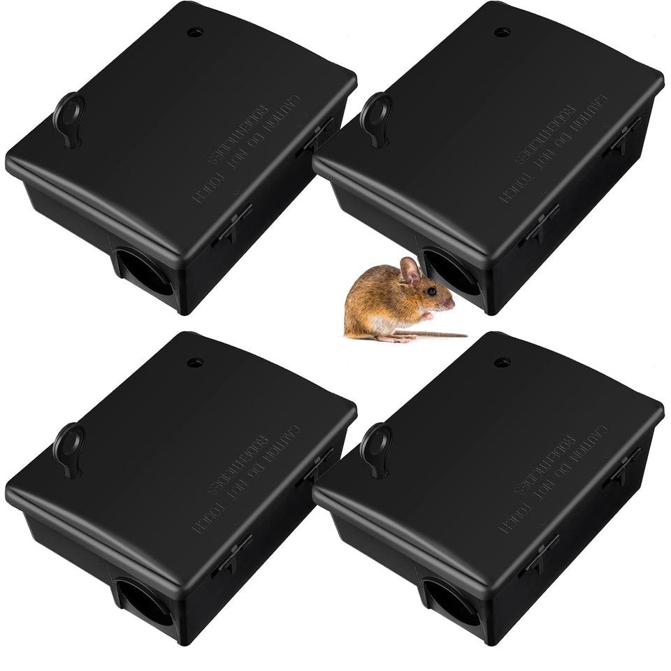 Qualirey rat station outdoors with lockable lid for secure rodent containment.