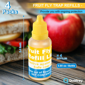 Qualirey refill liquid in open containers to lure pests near fruit