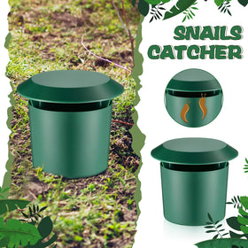 Qualirey snail trap green in garden illustrates pest protection around crops