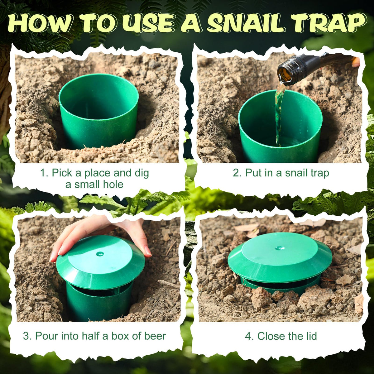 Qualirey snail trap green pack of 5 demonstrates garden value