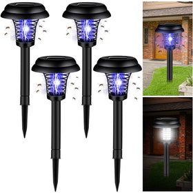 Qualirey solar bug zapper purple light for outdoor evenings