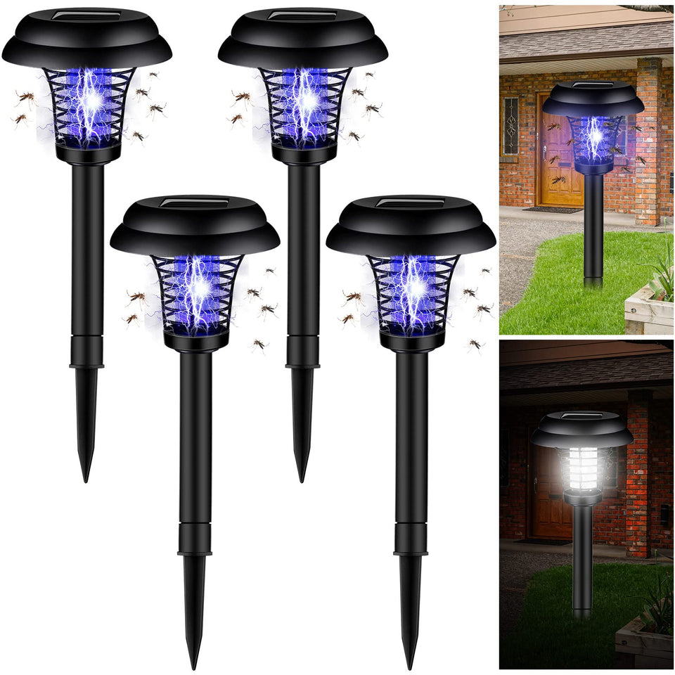 Qualirey solar bug zapper purple light for outdoor evenings