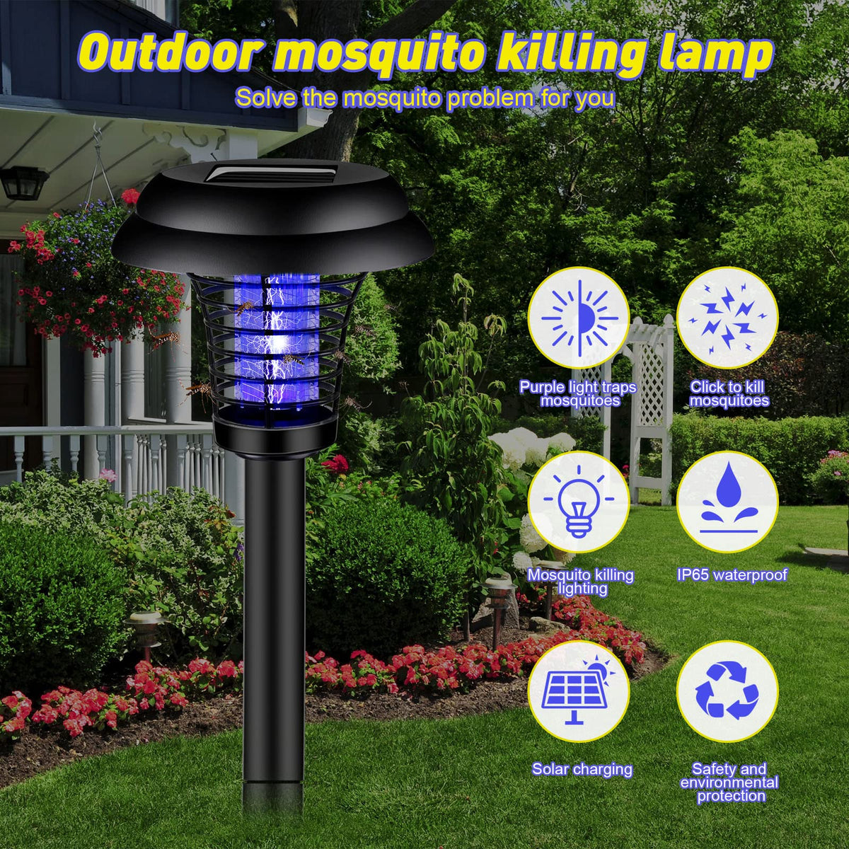 Qualirey solar zapper top panel for charging
