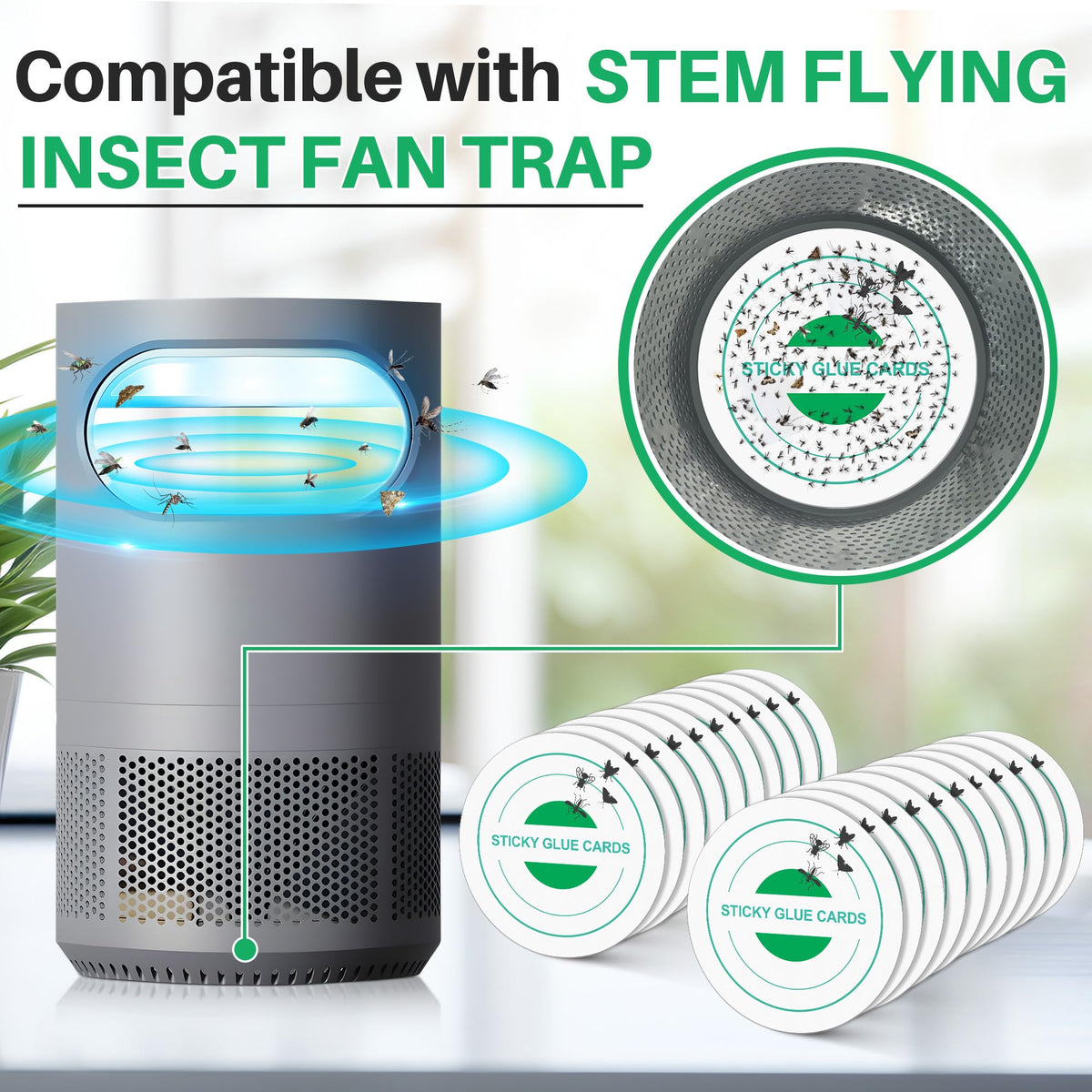 Qualirey sticky glue pad for flying insects captures gnats quickly