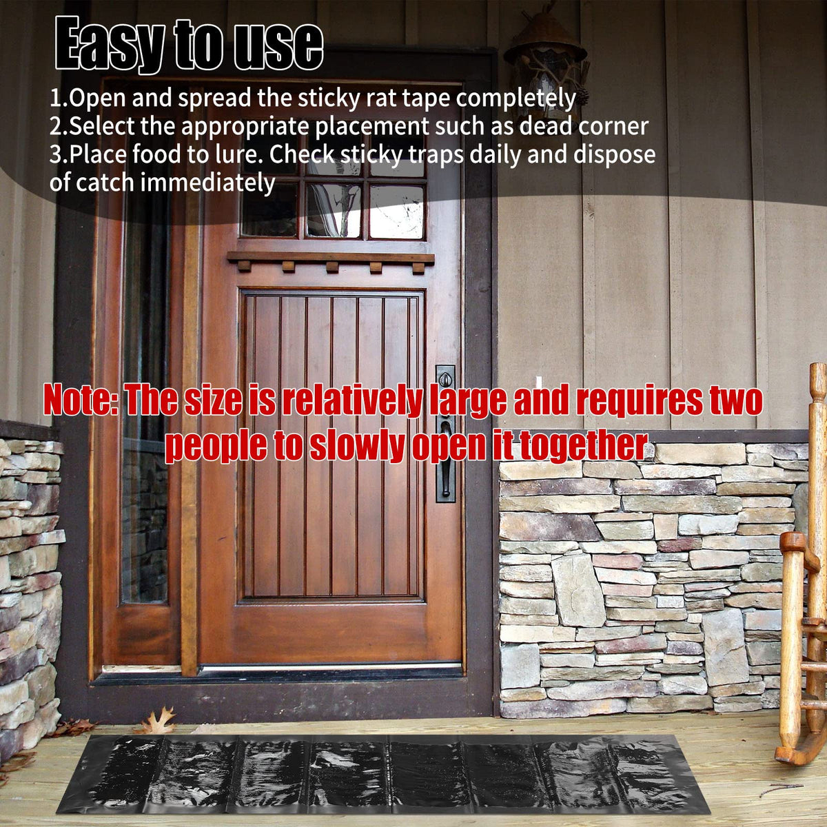 Qualirey sticky-trap pest-coverage effective for mice, rats, spiders, and roaches in any room.
