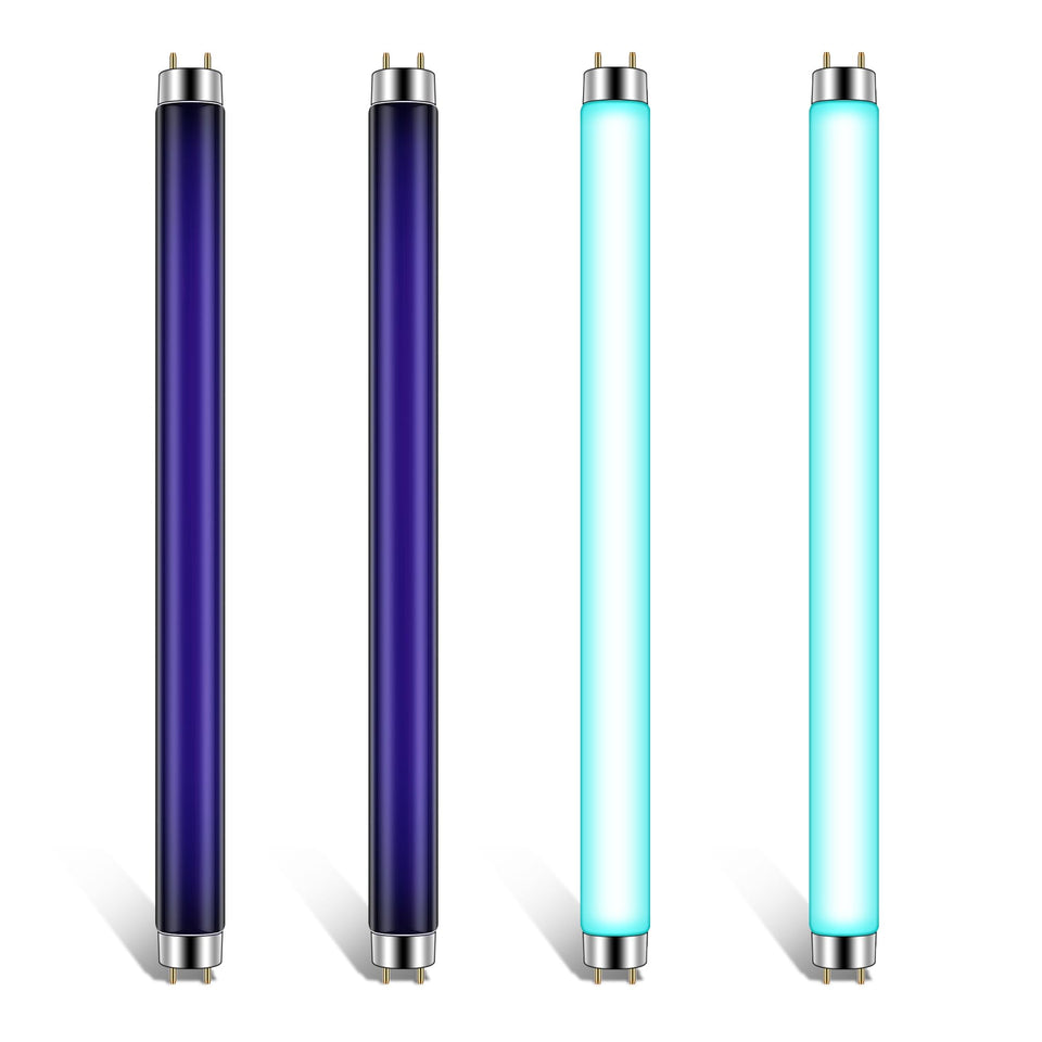 Qualirey T8 black light bulb attracts mosquitoes and flies for outdoor and indoor use.