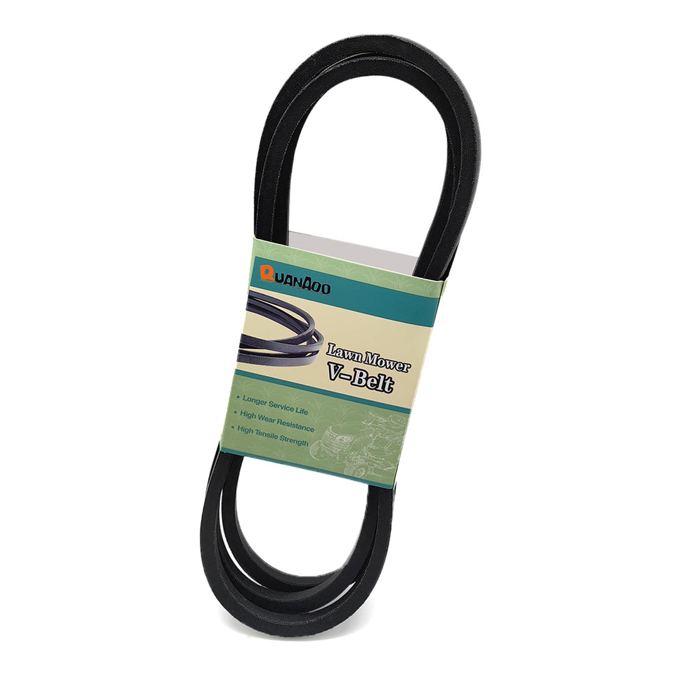 Quanaoo 144959 deck belt close-up, half-inch wide for smooth mowing performance.