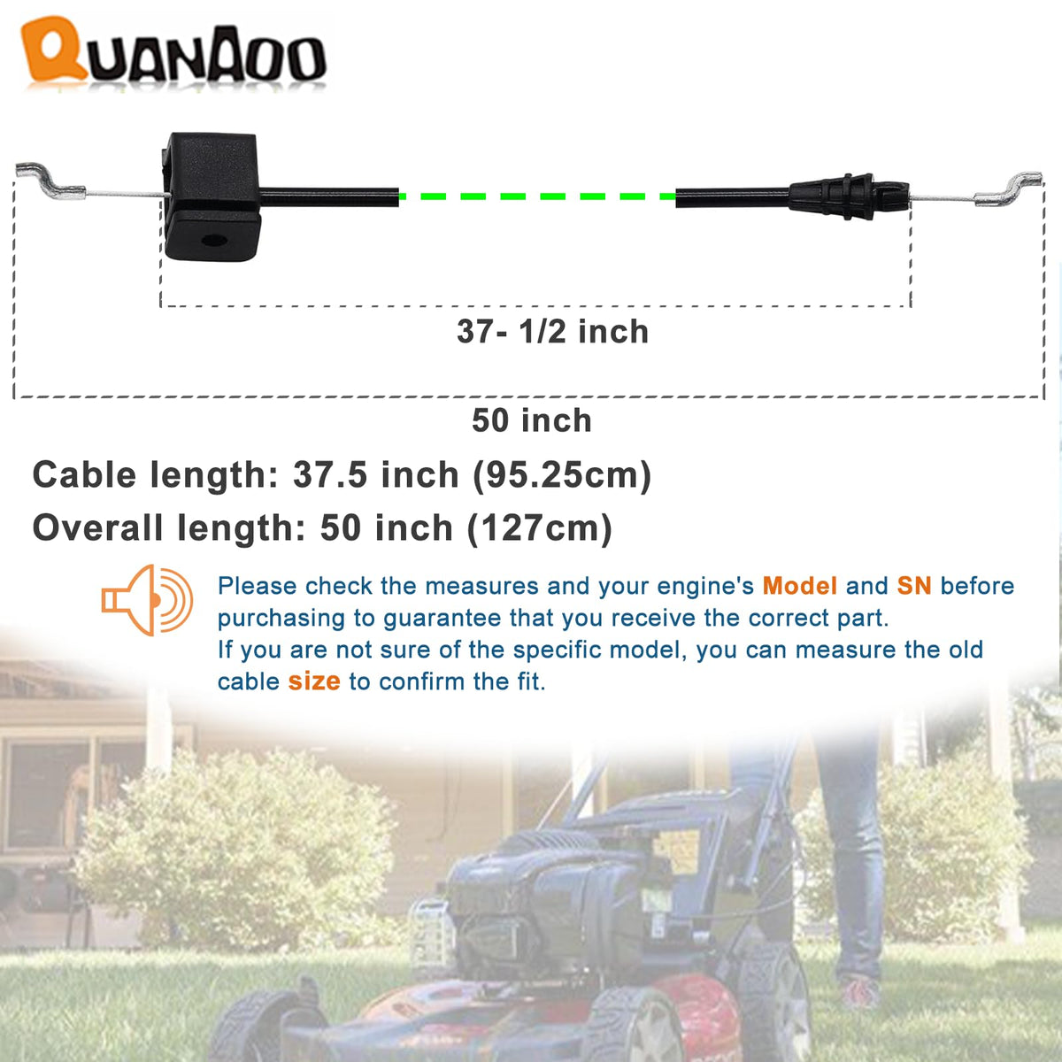 Quanaoo 112-8818 brake cable compatible with Toro mower models for smooth braking