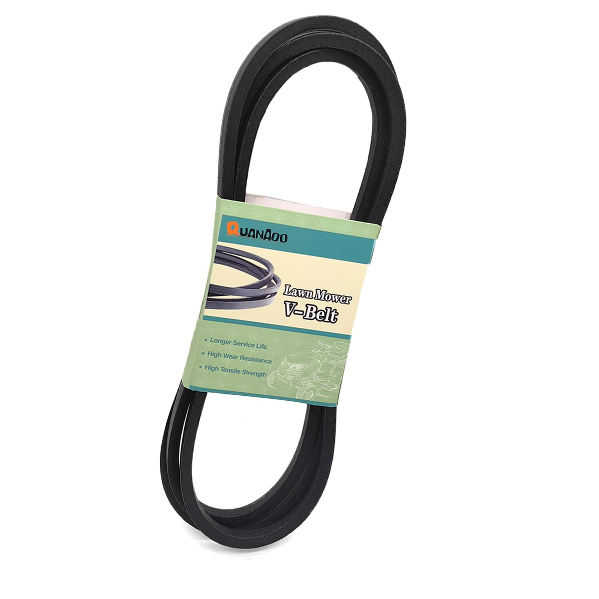 Quanaoo 954-04060C deck belt close-up shows durable rubber and fiber construction.