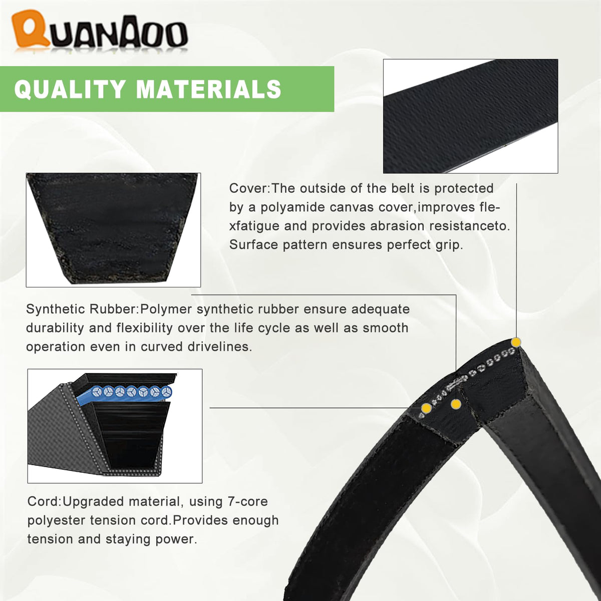 Quanaoo 954-04060C deck belt packaging includes one belt for replacement.
