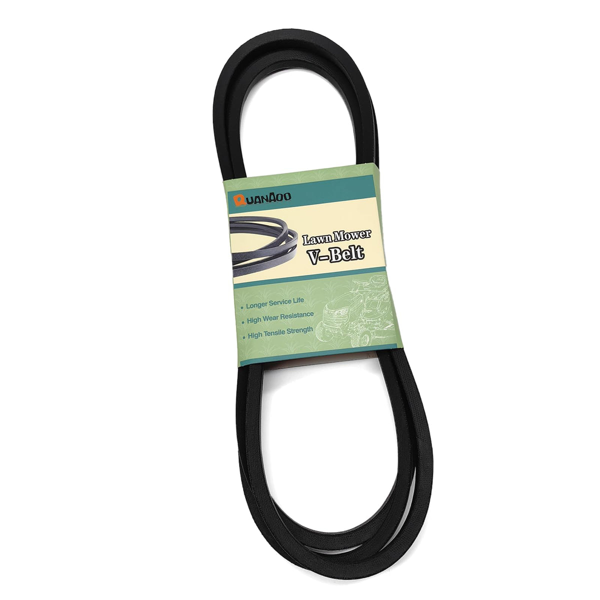 Quanaoo deck belt packaging shows 1/2 inch by 100 inch spec.