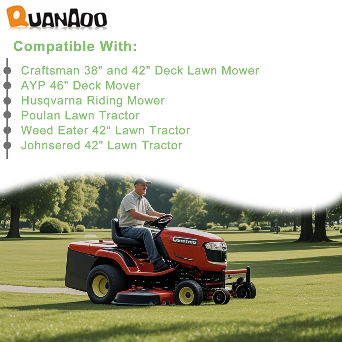 Quanaoo deck belt material detail reveals durable synthetic rubber and aramid fibers.