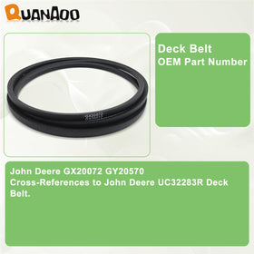 Quanaoo GX20072 deck belt installed on pulley shows precise fit.