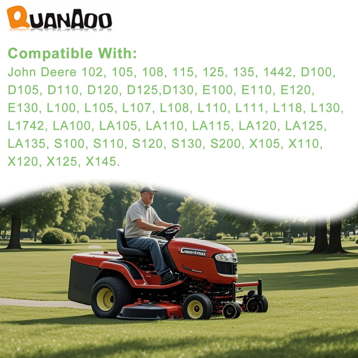 Quanaoo GX20072 Sabre-compatible models expand mower compatibility.