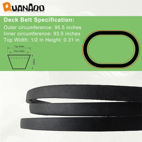 Quanaoo belt for Husqvarna and Poulan models, showing broad compatibility.