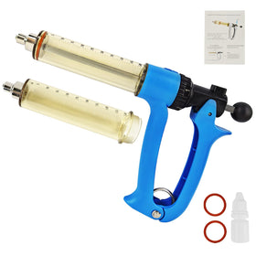 QUANSUPPLY 50ml semi-automatic livestock syringe front view for efficient injections