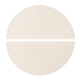 Quantfire half-moon ceramic heat deflector compatible with Kamado Joe for even heat circulation.