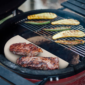 Quantfire deflector in action for pizza bake with even crust.