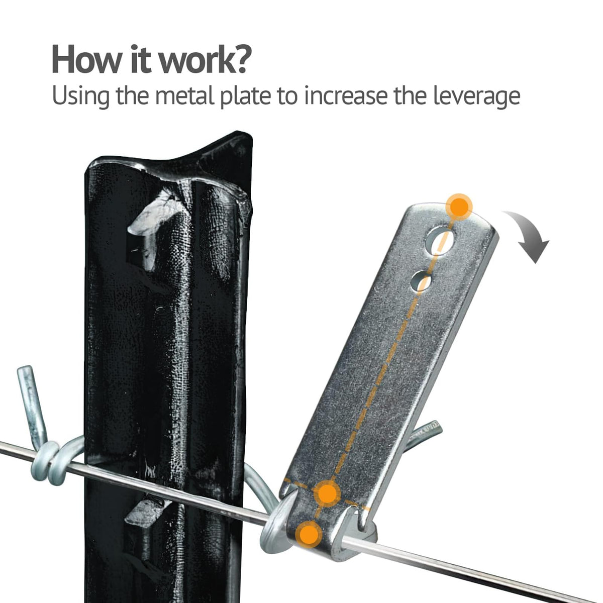 Quantfire twister in use on barbed wire speeds up installation.