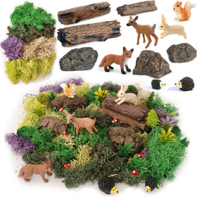 QuarenDen fairy garden 28pc kit for creative DIY miniatures.