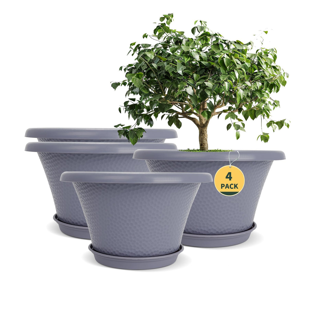 Quarut 12-inch planter with diamond pattern enhances indoor decor and plant display