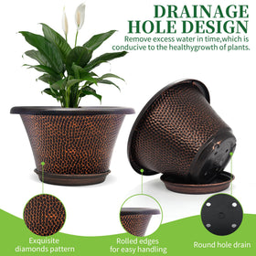 Quarut white antique-stain planter enhances modern decor while with UV-resistant resin.