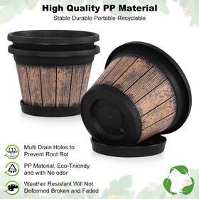 Quarut brown planter suitable for balcony gardens and patio spaces.
