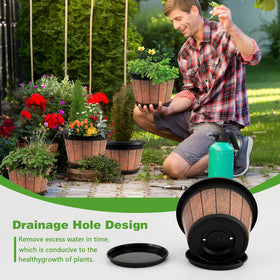 Quarut durable resin pot resists cracking for indoor and outdoor use.