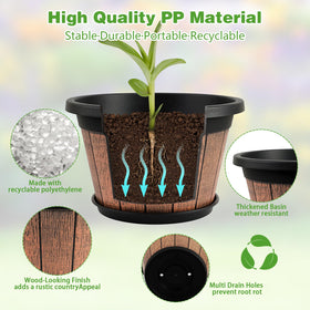 Quarut multi-hole drainage bottom ensures airflow and reduces overwatering.