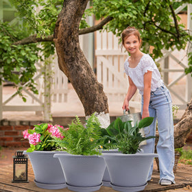 Quarut modern planter resists sun and weather for year-round display