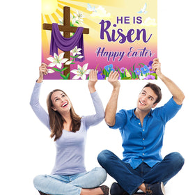 Queekay Easter yard sign used as door welcome sign for events