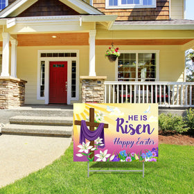 Queekay Easter yard sign garden decor with vibrant colors