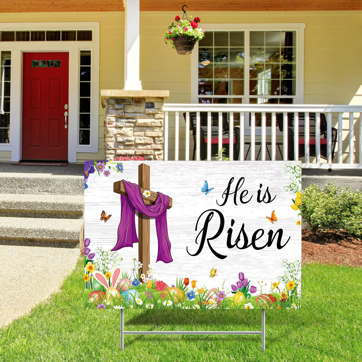 Queekay yard sign at 63 by 41 cm ensures clear visibility on lawns.