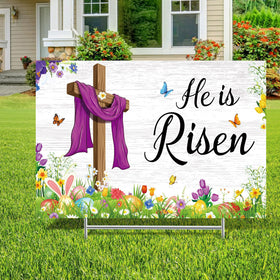 Queekay Easter yard sign outdoor decor adds festive curb appeal to your garden.