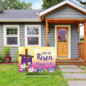 Queekay Easter yard sign doubles as a selfie prop for photos