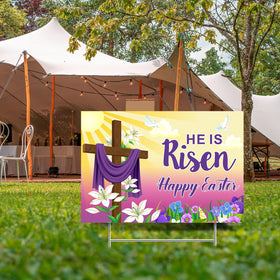 Queekay Easter yard sign withstands wind and rain while colors stay vivid