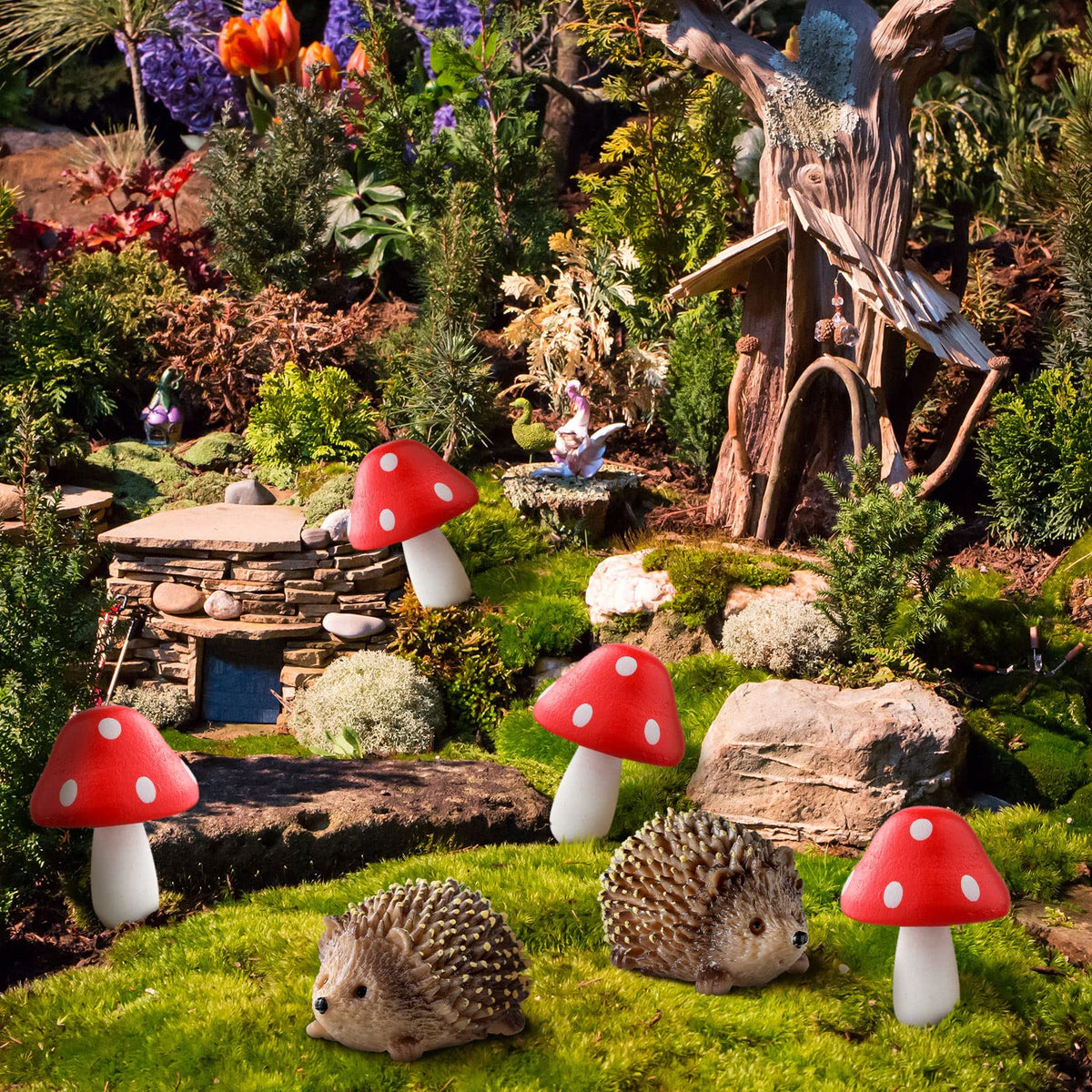 Display-ready Queekay garden decor enhances planters and tabletops.