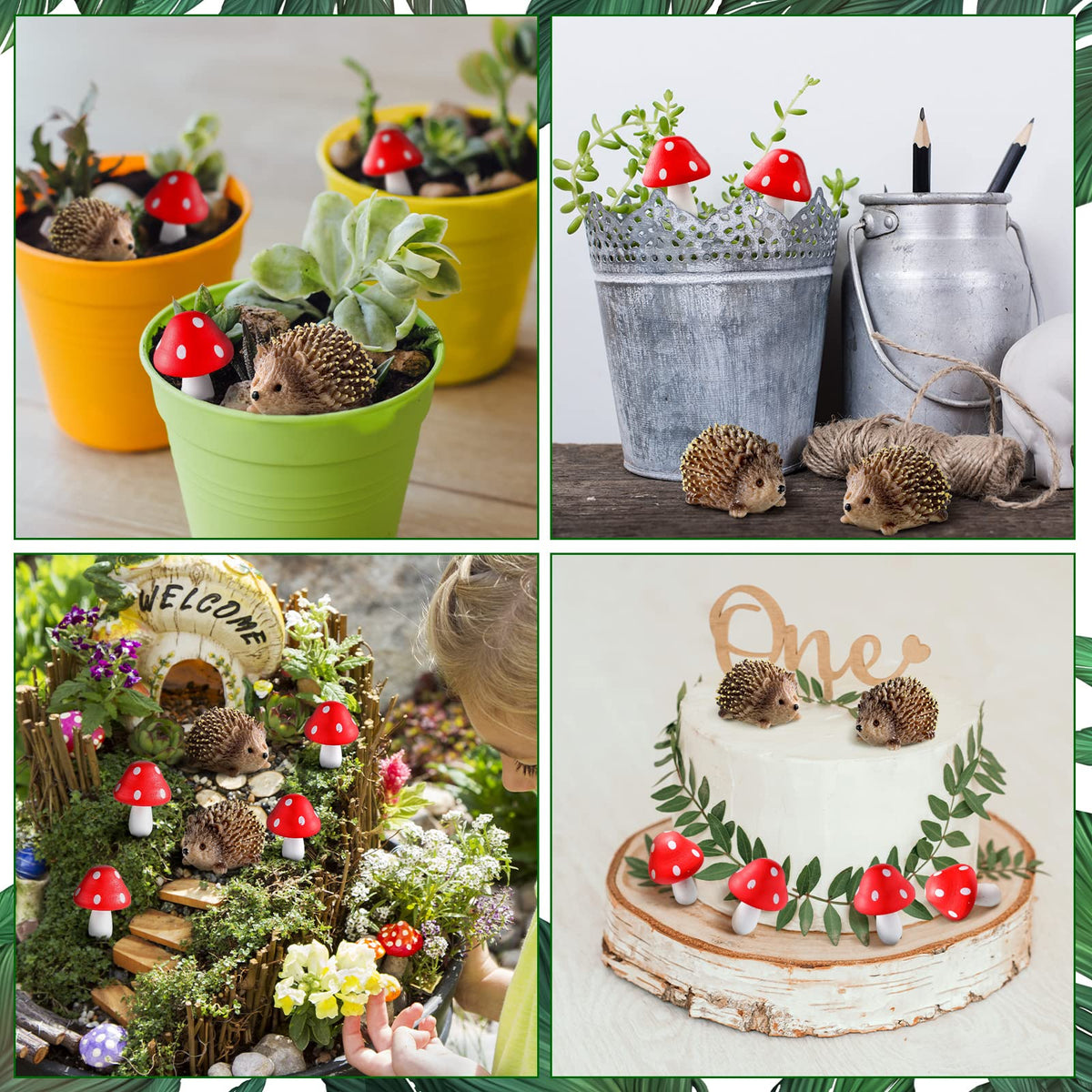 Queekay miniature garden set creates a cohesive fairy-tale landscape.