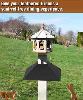 Queension 17-inch baffle provides wide coverage against climbing wildlife.
