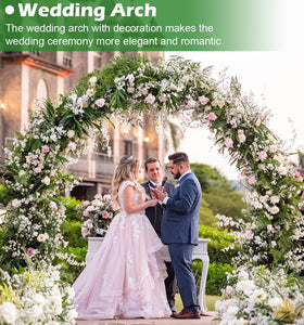 Queension black-steel arch backdrop emphasizes flowers and greenery for garden ceremonies.