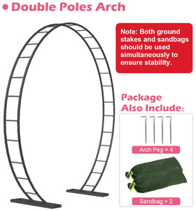 Queension metal arch base provides stable support for outdoor setups