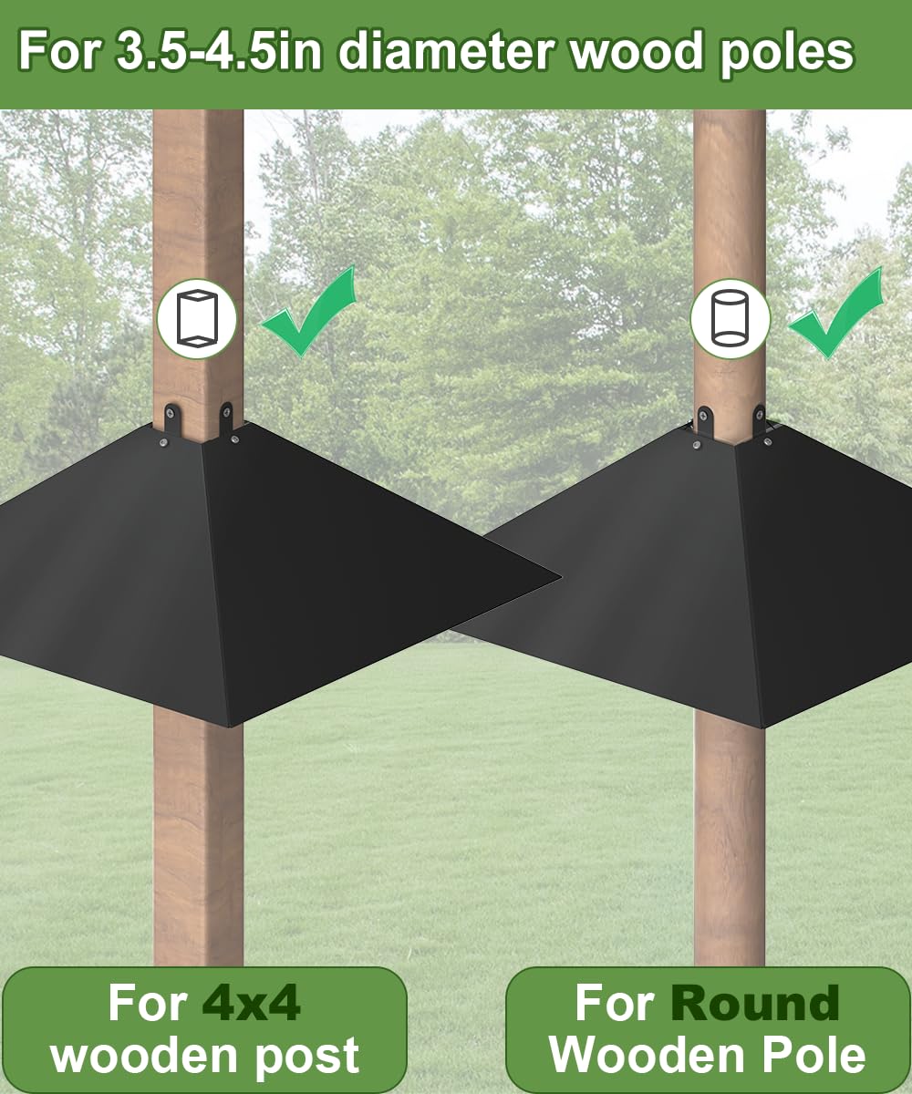 Queension 17-inch diameter baffle creates a wide barrier against climbing pests.