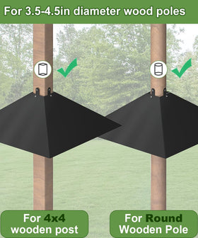 Queension 17-inch diameter baffle creates a wide barrier against climbing pests.